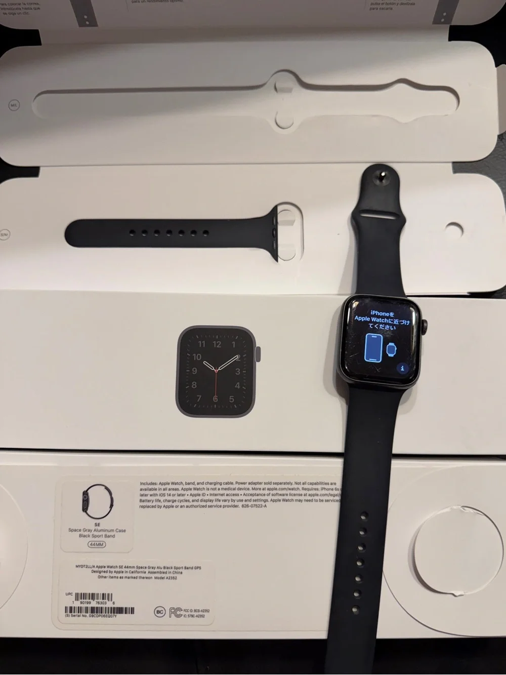 Apple Watch (Black) SE 1st Generation 44mm GPS Smartwatch with Fitness Tracking